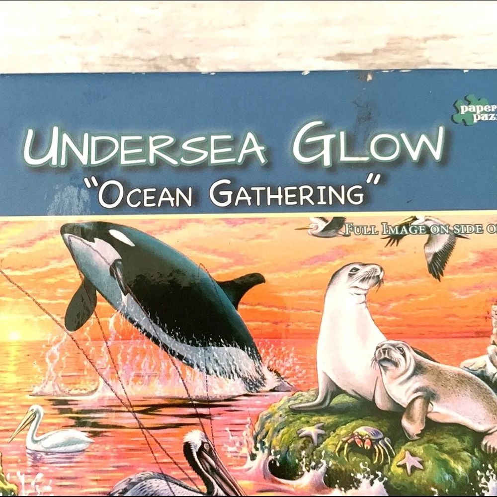 Kids 100pc Puzzle Under Sea Ocean Gathering Glow In the Dark Animals Toys
